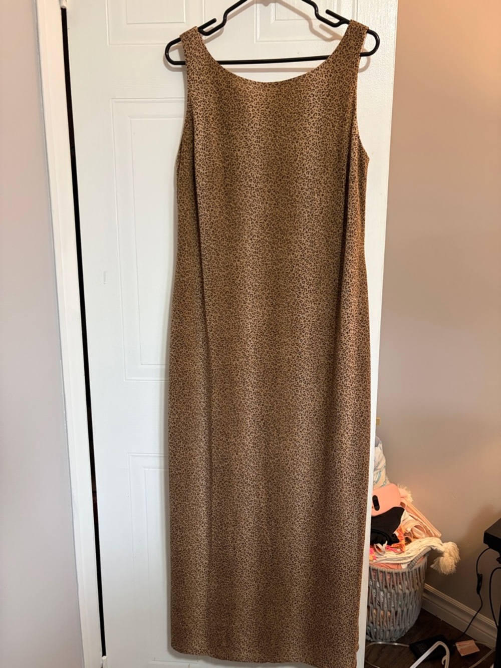 Michael Antonio Sleeveless Leopard-Print Maxi Dress in Brown